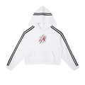 Contrast Side Stripe Alpha Cropped Hoodie