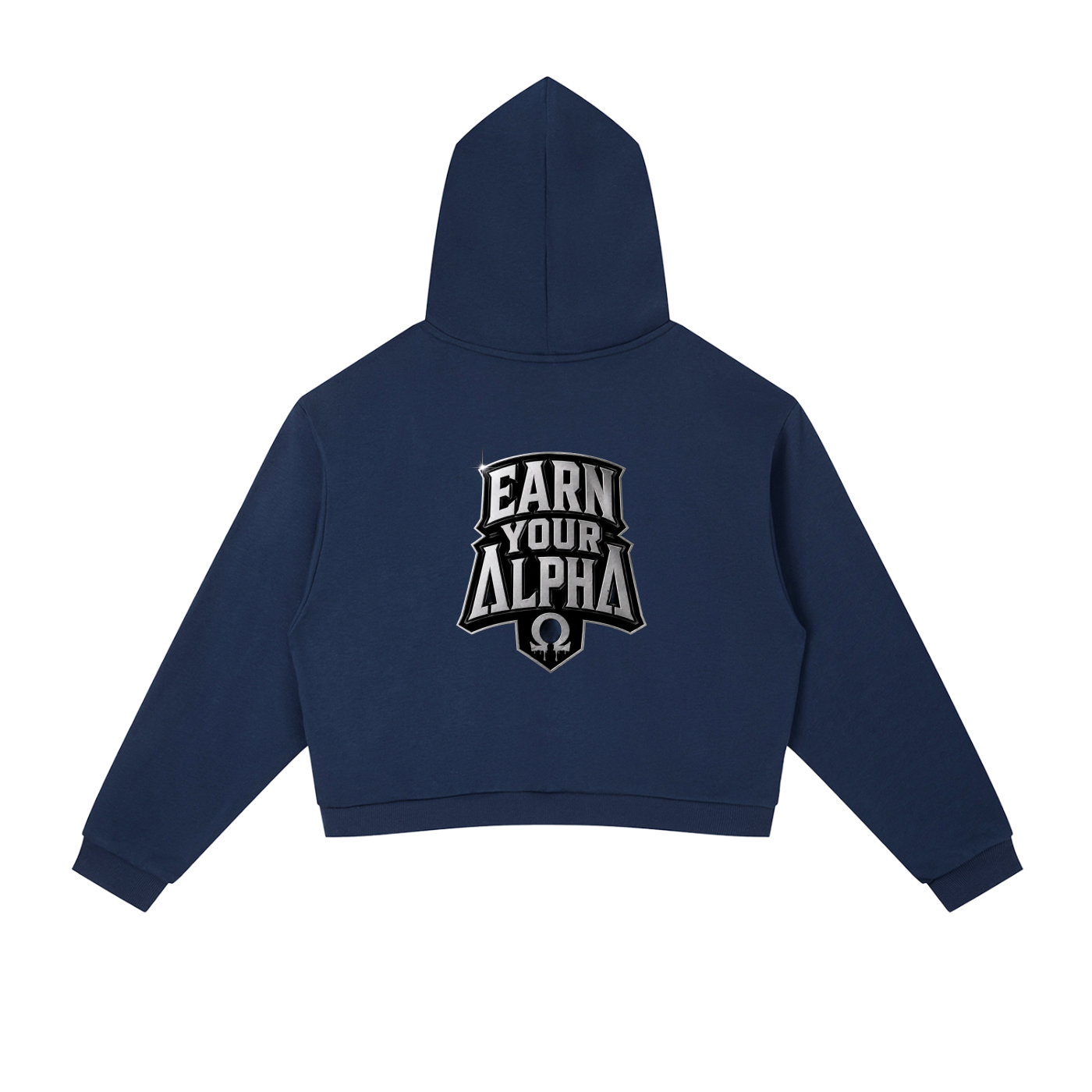 Contrast Side Stripe Alpha Cropped Hoodie