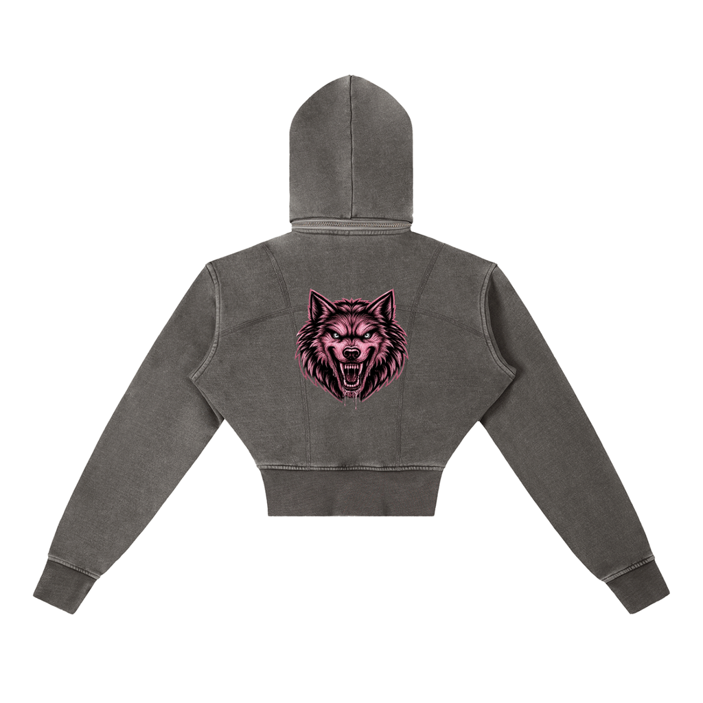 Vintage Washed Cropped Alpha Fleece Hoodie