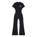 Women’s Tight Flared Leg Quarter-Zip Jumpsuit