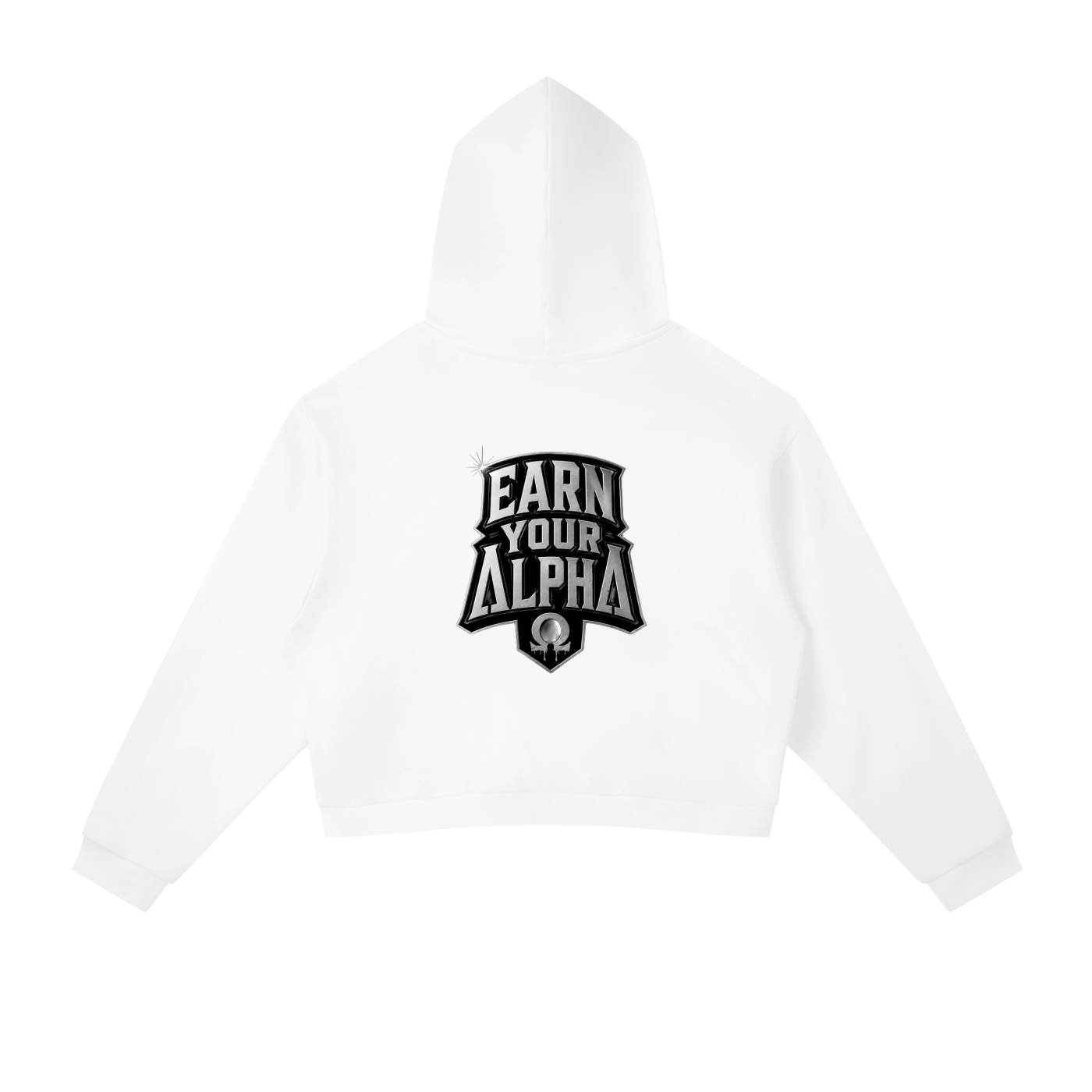 Contrast Side Stripe Alpha Cropped Hoodie
