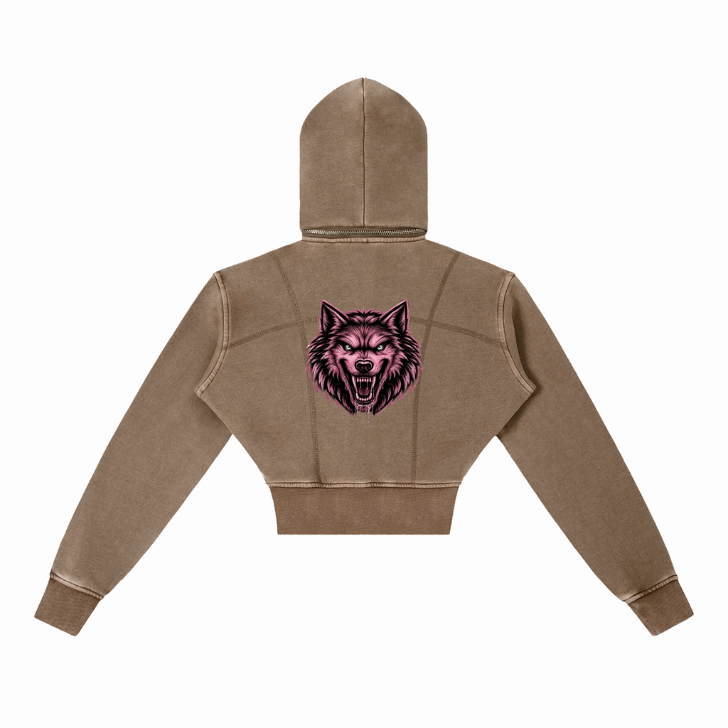 Vintage Washed Cropped Alpha Fleece Hoodie