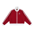 Contrast Side Stripe Fleece Cropped Alpha Track Jacket