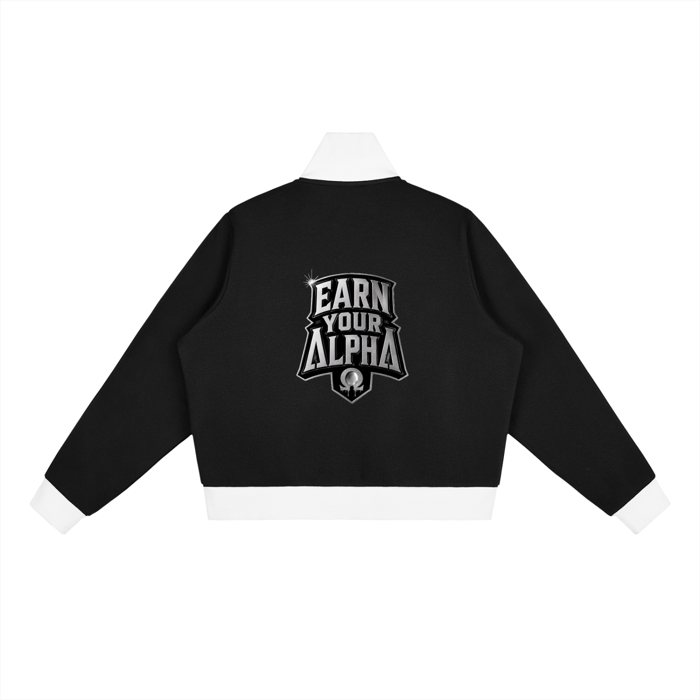 Contrast Side Stripe Fleece Cropped Alpha Track Jacket